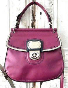 Coach Almost Vintage 19031 Willis Umhängetasche Leder Colorblock Lila - Bild 1 von 9