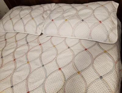 Покрывало королевского размера с ручной вышивкой наволочки королевского размера - Изображение 1 из 4