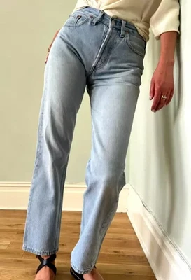 USA vintage LEVIS FOR WOMEN 501 JEANS (tag W28) W26 L30 size 8 High waist rise - Image 1 of 4