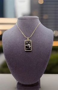 Vintage Sagittarius Pendant Necklace Black Rhinestone Goldtone 14” Chain Zodiac - Picture 1 of 5