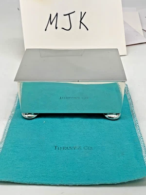 Caja de cigarrillos Tiffany & Co de plata esterlina interior de madera vintage Foto 1 de 4