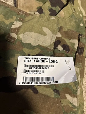 Multicam Combat Trousers, Large-Long, Durable Fabric - Image 1 of 2