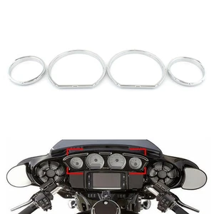 Instrument Board Gauge Bezel Kit Fit Harley Touring Electra Street Glide Chrome - Picture 1 of 9