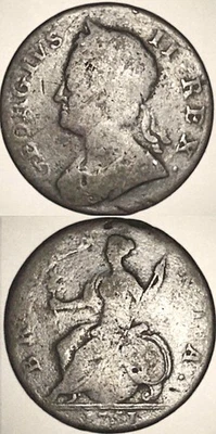 BRITAIN 1751 Half Penny George II American Colonies Era Large Copper Coin XXK - Image 1 of 4