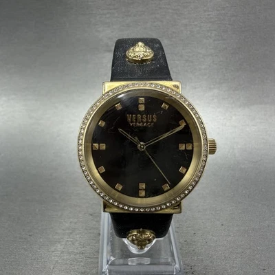 Reloj Versus Versace Mujer 35mm Esfera Negra Tono Dorado Redondo Batería Nueva Foto 1 de 4
