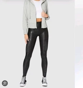 Spanx Kunstleder Moto Leggings Damen Medium Pull On schwarz - Bild 1 von 9