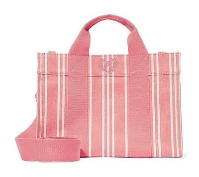 Bolso de Mano Victoria's Secret VS ROSA Mini Bandolera Lona Coral y Rayas Blancas Foto 1 de 4