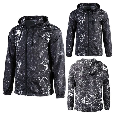 Casaco corta-vento masculino com zíper completo resistente à água leve e perfeito para pesca - Imagem 1 de 4