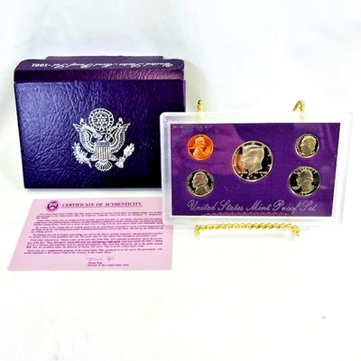 1991 U.S. Mint Proof 5 Coin Set (S Mint Mark, COA, Original Packaging) #4 - Image 1 of 4