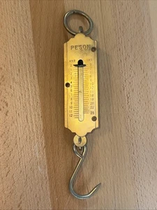 Vintage Peson 25 pound Brass Hanging Spring Scale - Picture 1 of 6