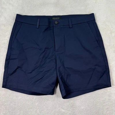 NUEVO Pantalones Cortos Banana Republic Core Temp Modernos Calce Ajustado Azul Marino Para Hombres 36 7" Flex Foto 1 de 4