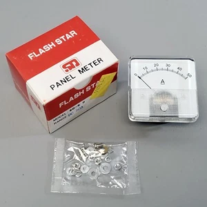 Brand New Flash Star SD-6 0 DC50A Analog Panel Mount Amp Meter Reads 0A-50A - Picture 1 of 6