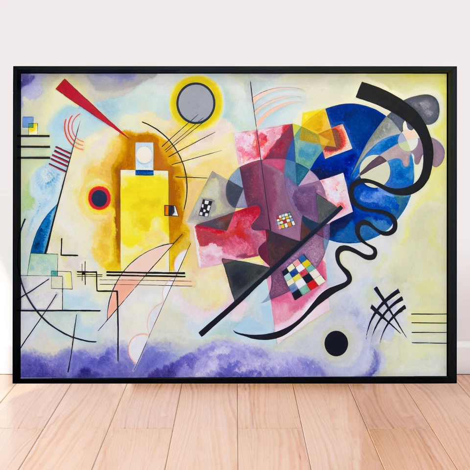 Póster impreso retro amarillo rojo azul pintura abstracta de Wassily Kandinsky Foto 1 de 1