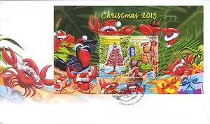 Minihoja de Navidad 2015 Isla de Navidad/Hoja de recuerdo en FDC. - Imagen 1 de 1