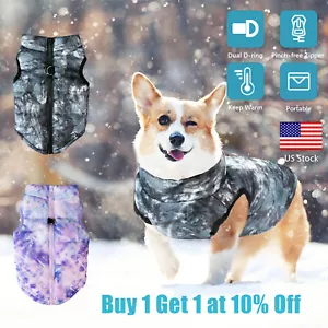 Haustier Hund Weste Jacke warme wasserdichte Kleidung Winter wattierter Mantel M/L/XL Größen USA - Bild 1 von 35