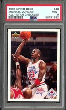 1991 Upper Deck Michael Jordan All Star Checklist PSA 9 Mint #48