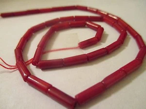 2 ~ 15.5" Inch Strands Natural Red 9x3 mm Tube Coral Beads Grade AA NCTB - Picture 1 of 3
