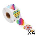 2x500 Pieces Heart Stickers Roll for Valentine'S Decor Party Favor Supplies