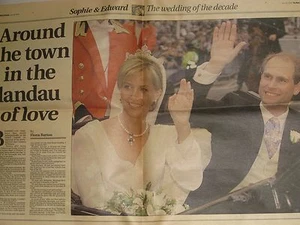 EDWARD & SOPHIE. THE MAIL ON SUNDAY 12 PAGE SOUVENIR PULL-OUT. 20/06/99 - Picture 1 of 2