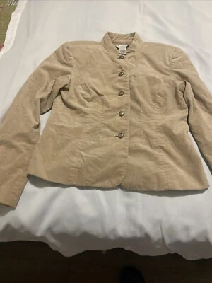 Geoffrey Beene Sport Crushed Velvet Jacket/Blazer  Beige Size 6 - Image 1 of 4