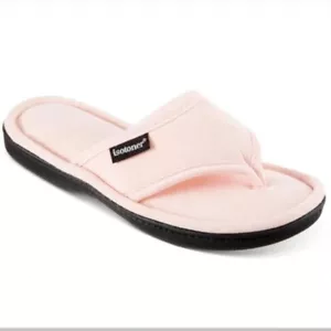 Isotoner Pink & Black Flip Flop Style House Shoes, Memory Foam, NWT!! - Picture 1 of 1