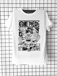 One Piece T-Shirt Ruffy & Law Board schwarz-weiß Mangas animiert gemischt Kinder - Bild 1 von 3