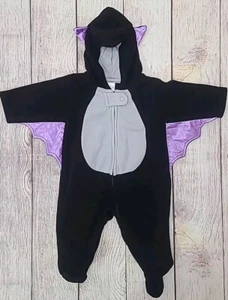 Just One You Carter's Bat Costume Sleeper Infant 3 Months Black Purple Zip - Picture 1 of 5