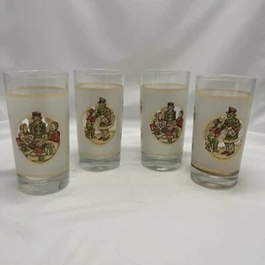 Scrooge A Christmas Carol Glasses, set of 4 Vintage Tiara Glass - Picture 1 of 5