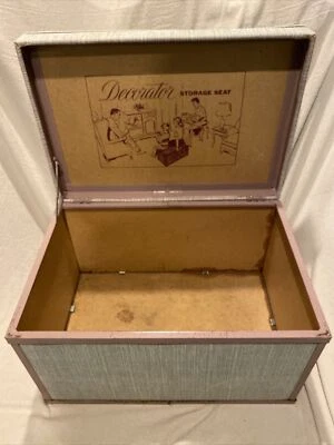 Asiento de cofre de almacenamiento decorador MCM retro vintage años 60 Foto 1 de 4