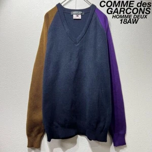 COMME des GARCONS HOMME DEUX Charles Kirk Switch V-neck Knit Sweater - Picture 1 of 8