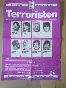 FAHNDUNGSPLAKAT TERRORISTEN RAF Okt. 1993 BUNDESKRIMINALAMT WIESBADEN ORIGINAL - Bild 1 von 2
