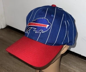 VTG 90s STARTER Buffalo Bills Pinstripe Snapback Hat NFL Football Classic Mafia - Picture 1 of 9