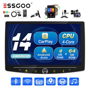 10" 4+64GB Android 14 Apple Carplay DAB+ Autoradio 1 DIN Navi Drehbar Bildschirm - Bild 1 von 16