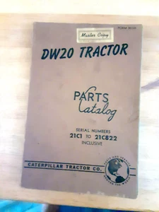 CAT Caterpillar DW20 Tractor Parts Catalog Ser.No.21C1-UP Form 30165 Manual - Picture 1 of 6
