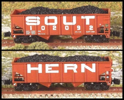 Z Scale SOUTHERN "ARTICULATED" 100-TON Hopper (UNIT: 2 #102092) ~ 2-pk. FT NIB - Image 1 of 4