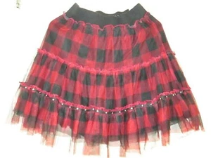 ❤ Children's Place girls red tutu skirt elastic tiered ruffle sequin 14 - Picture 1 of 12