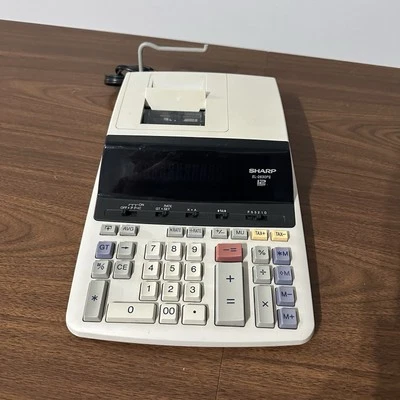 Sharp Calculator Adding Machine EL-2630PII Commercial 12 Digit 2 Color Print - Image 1 of 4
