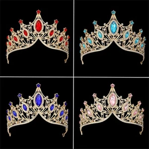 Prinzessin Königin Strass Krone Barock Vintage Kristall Braut Kopfschmuck - Bild 1 von 20