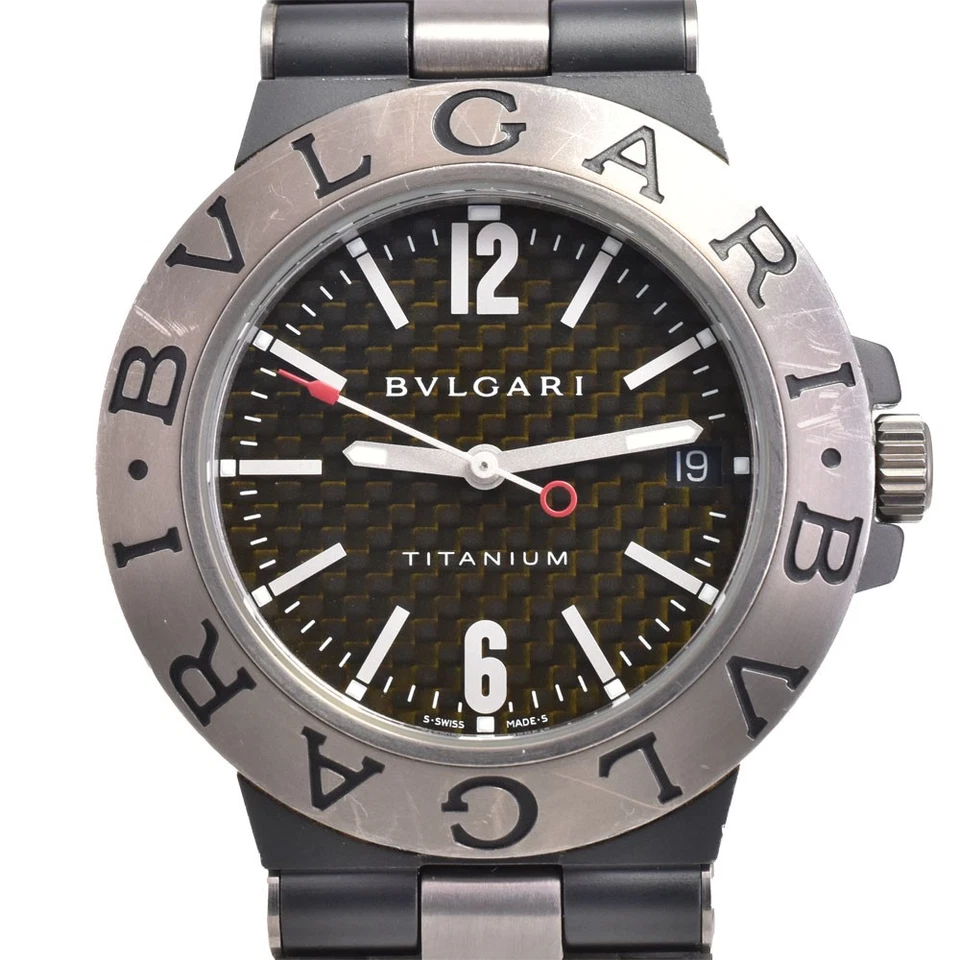 Reloj automático para hombre BVLGARI Diagono TI38TA fecha titanio/caucho A#144052 Foto 1 de 4