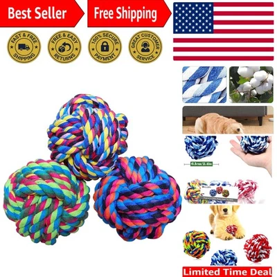 Nontoxic Woven Cotton Chew Toys for Dogs & Cats - Pack of 3 for Play and Care - Image 1 of 4