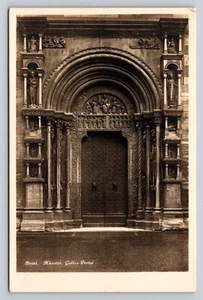 RPPC Romanisches Portal Basler Münster in Basel Schweiz VINTAGE Postkarte - Bild 1 von 4