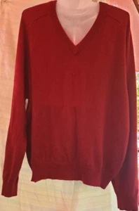 Alexander Julian Cashmere Sweater V-Neck Burgundy Men Raglan Sleeve Pullover XL - Picture 1 of 5