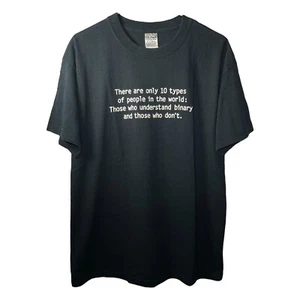 10 Arten von Menschen diejenigen, die binäres T-Shirt verstehen Herren Größe Large Vintage Y2K - Bild 1 von 6