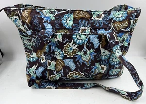 Vera Bradley Women's Java Blue Tote Bag Quilted Floral I Shoulder - Picture 1 of 11
