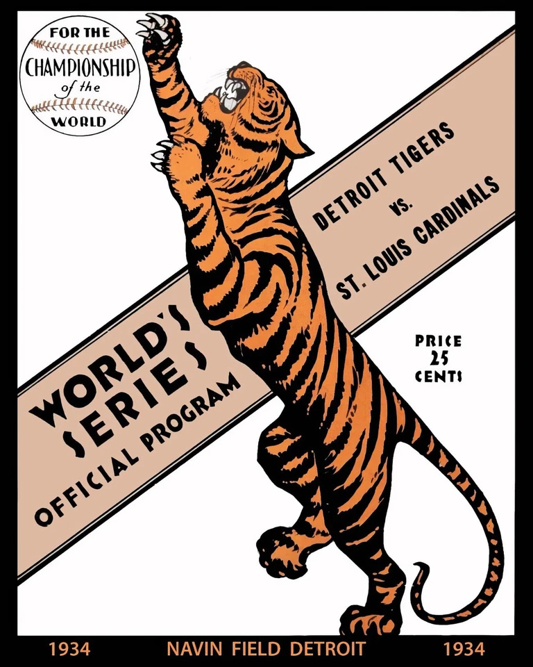 Póster de la Serie Mundial de 1934 de la cubierta del programa Navin Field - Foto a color de 7,5x10 Foto 1 de 1