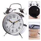 Traditional Double Bell Wind Up Alarm Clock with Large Easy to Read Face