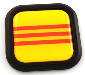 Vietnam yellow Flag Square Black Emblem rim Car 3D Decal Badge Bumper sticker 2" - Foto 1 di 7