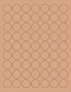 6 BLATT 1 ZOLL RUND LEER KRAFT AUFKLEBER ETIKETTEN RUSTIKAL ~ Standard 8-1/2"x11" - Bild 1 von 1