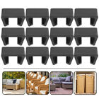 12 Pcs Rattan Chair Clamps Furniture Fastener For Wicker Sofa Card Slot Section