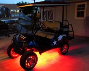 4pc LED RED GOLF CART KART NEON UNDERBODY UNDERGLOW LIGHT 12V CUSTOM WATERPROOF - Picture 1 of 7
